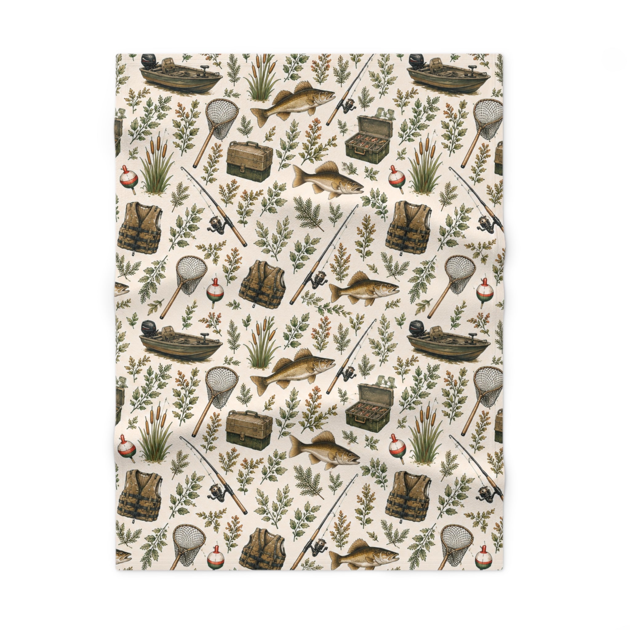 Walleye Fishing Soft Fleece Baby Blanket | Infant Fisherman Nursery Decor for Outdoor Families