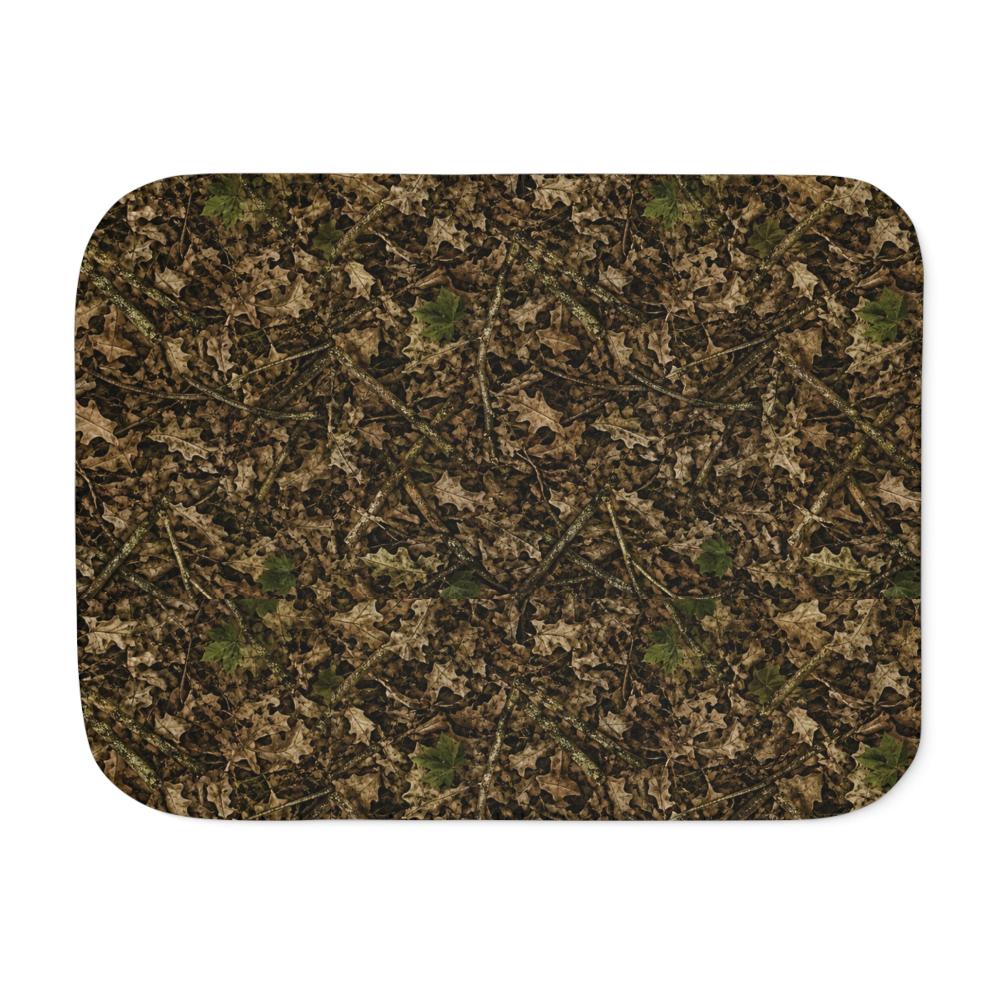 Camouflage Sherpa Fleece Blanket | Camo Hunting Themed Nursery, Cabin, and Camping Decor for Outdoor Families