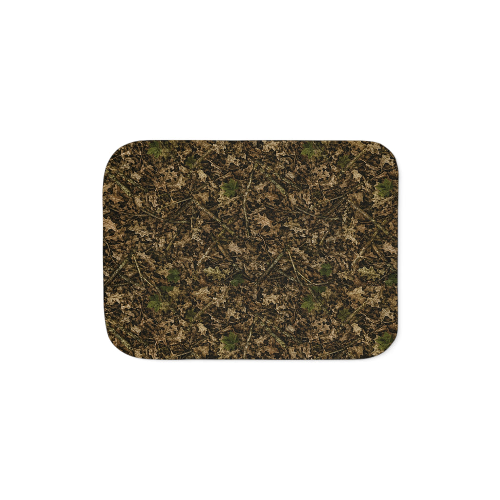 Camouflage Sherpa Fleece Blanket | Camo Hunting Themed Nursery, Cabin, and Camping Decor for Outdoor Families