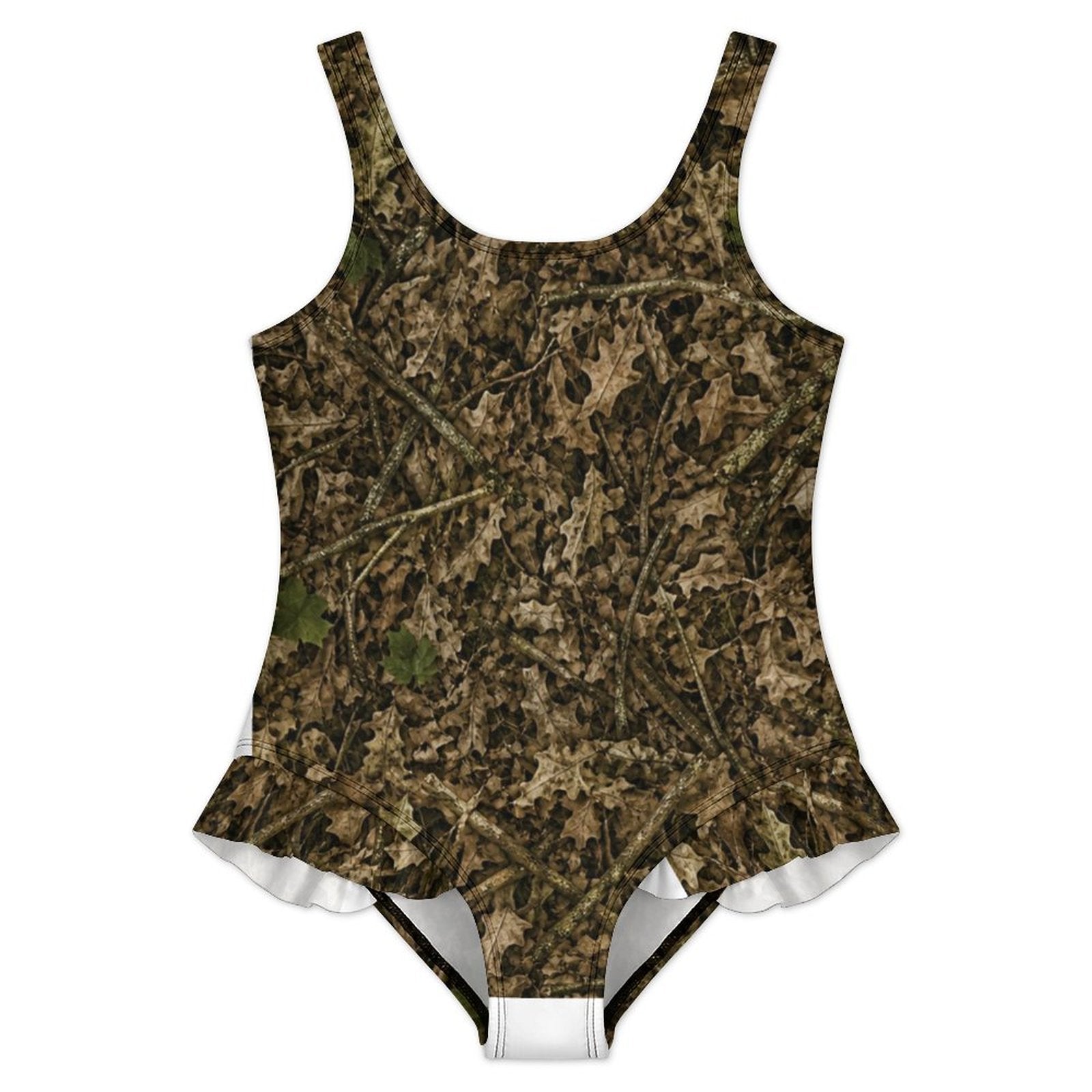 Girls Ruffle Trim One Piece Swimwear(All-Over Printing)