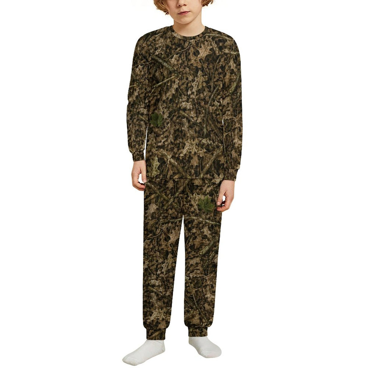 Children's Long Sleeve Camouflage Pajama Set | Kids Soft & Cozy Silk Camo Sleepwear for Boys and Girls