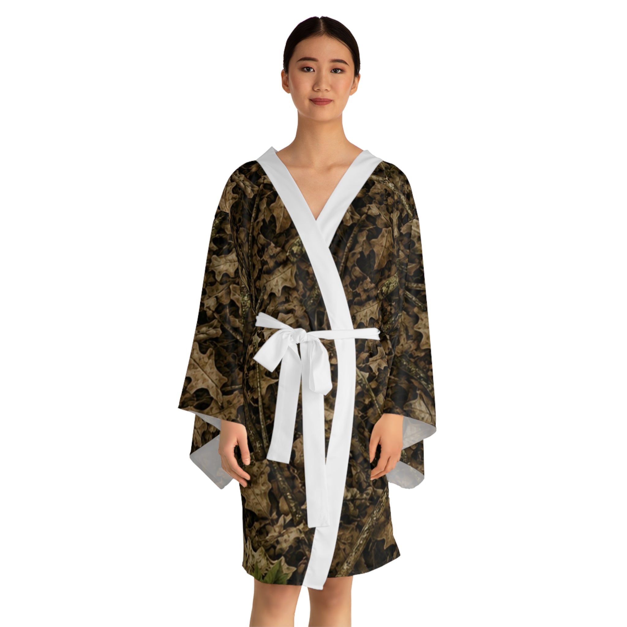 Long Sleeve Camo Kimono Robe | Cozy Camouflage Hunting Themed Women's Robe