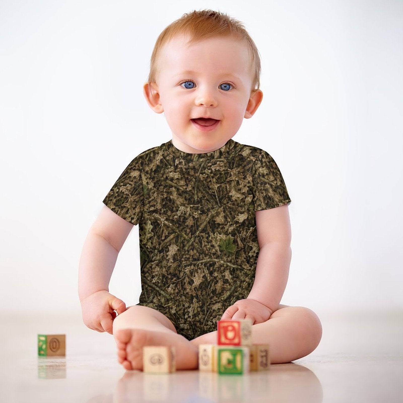 Camo Short Sleeve Baby Onesie | Camouflage Cotton Romper for Infant