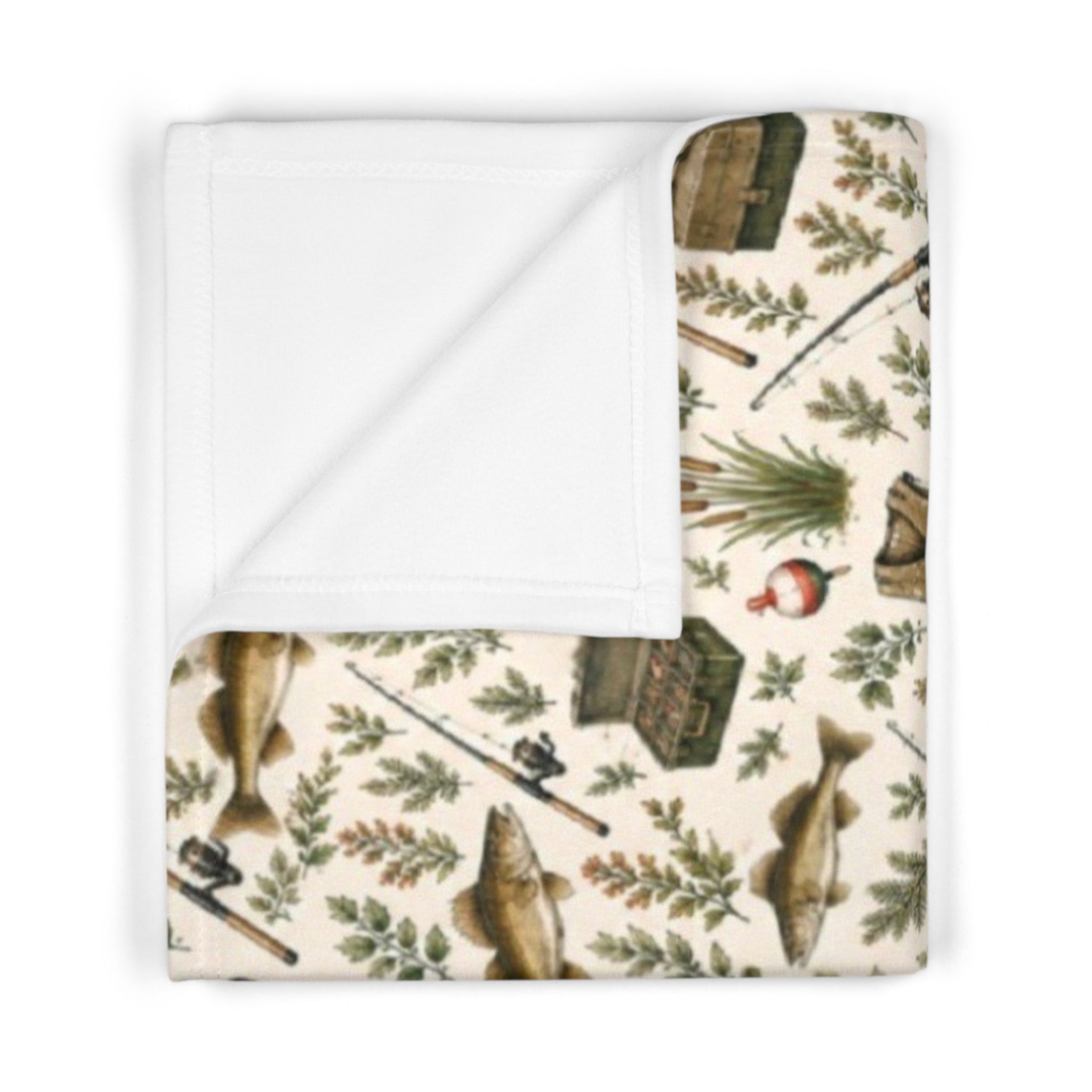 Walleye Fishing Soft Fleece Baby Blanket | Infant Fisherman Nursery Decor for Outdoor Families