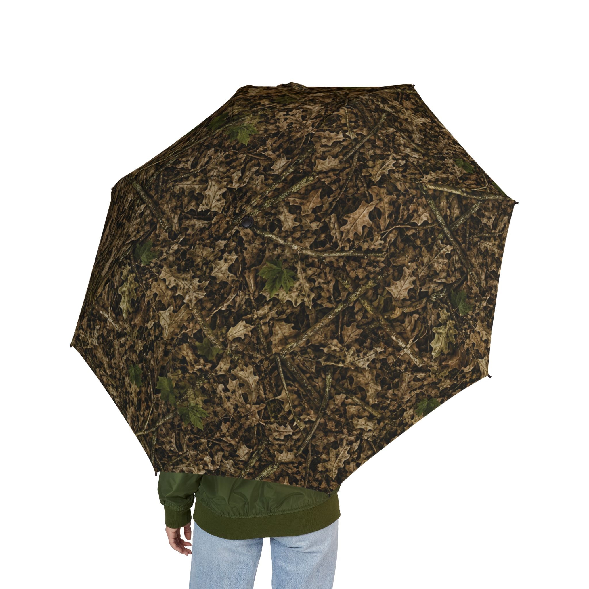 Camouflage Umbrella | Semi-Automatic Foldable Camo Rain and Sun Guard for Outdoor Adventures
