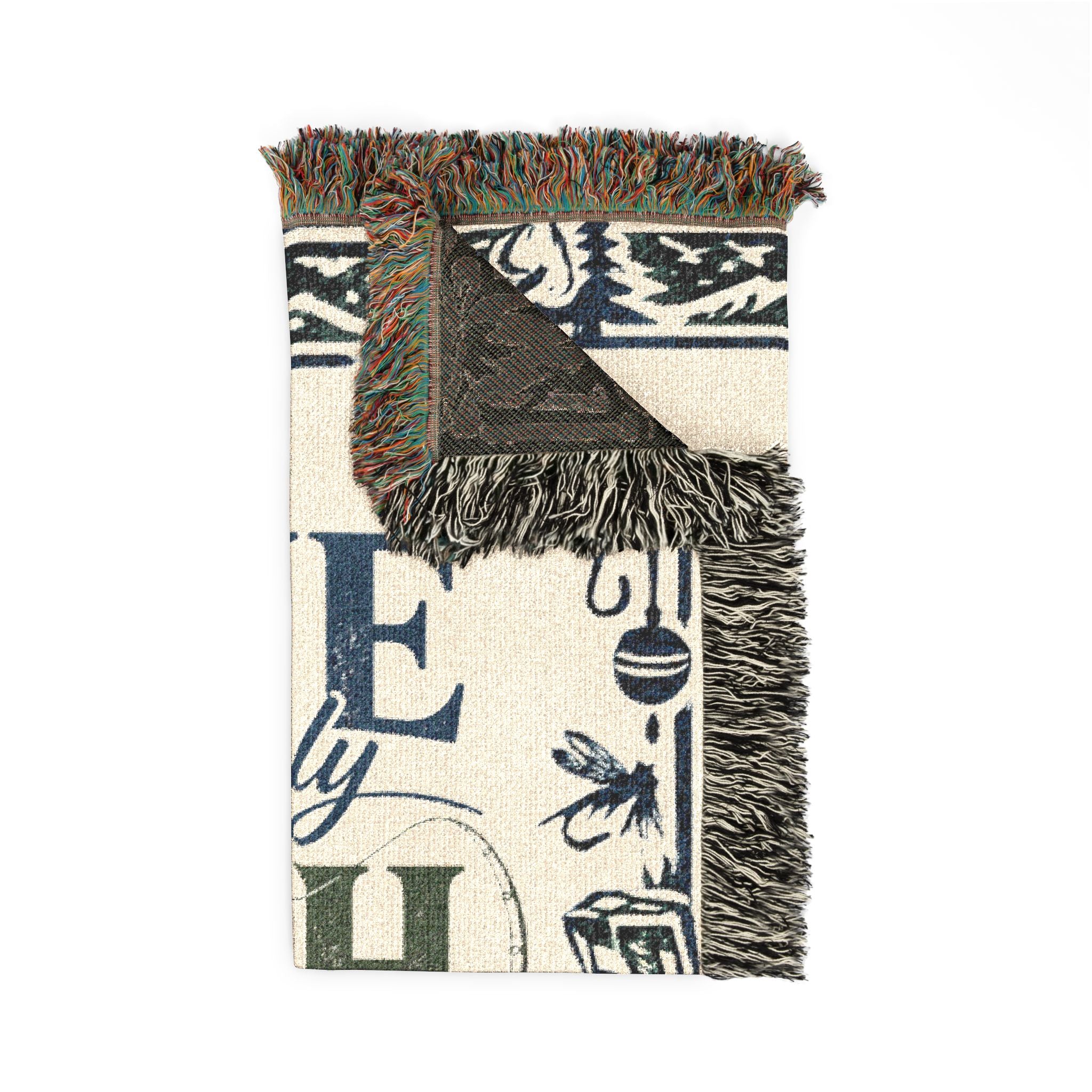 Fishing Themed Woven Blanket | Love Deeply, Fish Often, Pray Daily