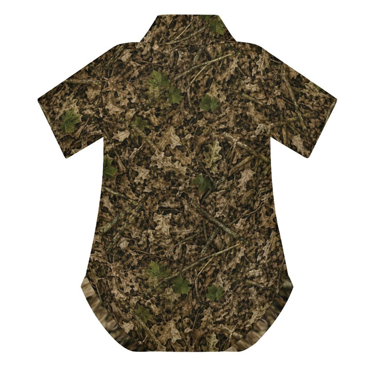 Baby Camo Short Sleeve Polo Romper | Infant Woodland Camouflage Onesie