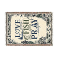 Fishing Themed Woven Blanket | Love Deeply, Fish Often, Pray Daily