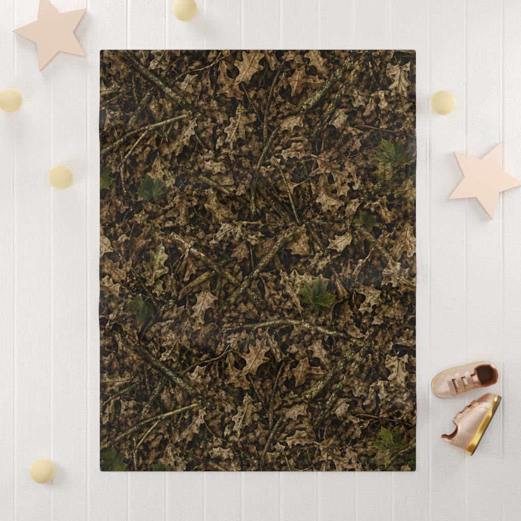 Camouflage Soft, Thin Fleece Baby Blanket | Camo Hunting Nursery Decor for Outdoorsy Families | Cozy Newborn, Infant & Toddler Throw