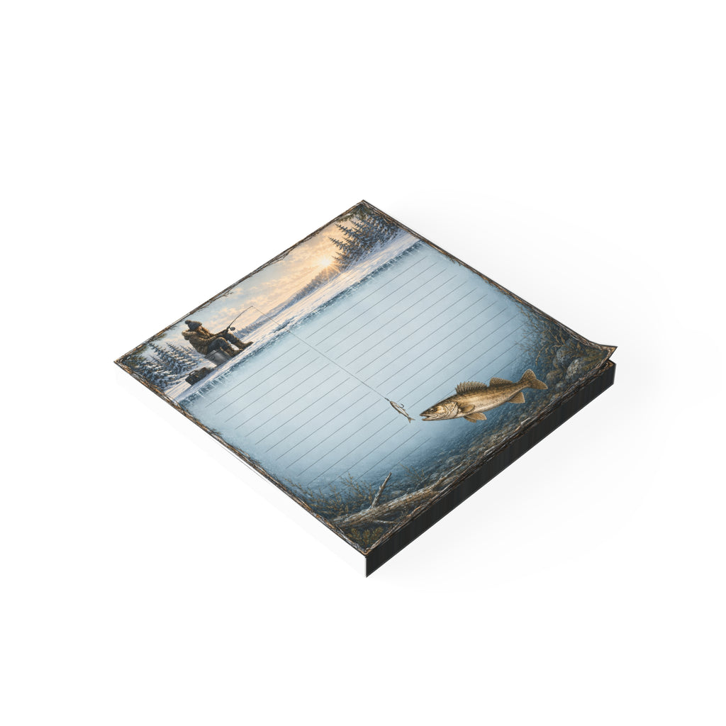 Ice Fisherman Sticky Notes | Outdoorsmen and Outdoorswomen Post-it® Winter Fishing Theme Note Pad Gift
