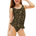 Girls Ruffle Trim One Piece Swimwear(All-Over Printing)