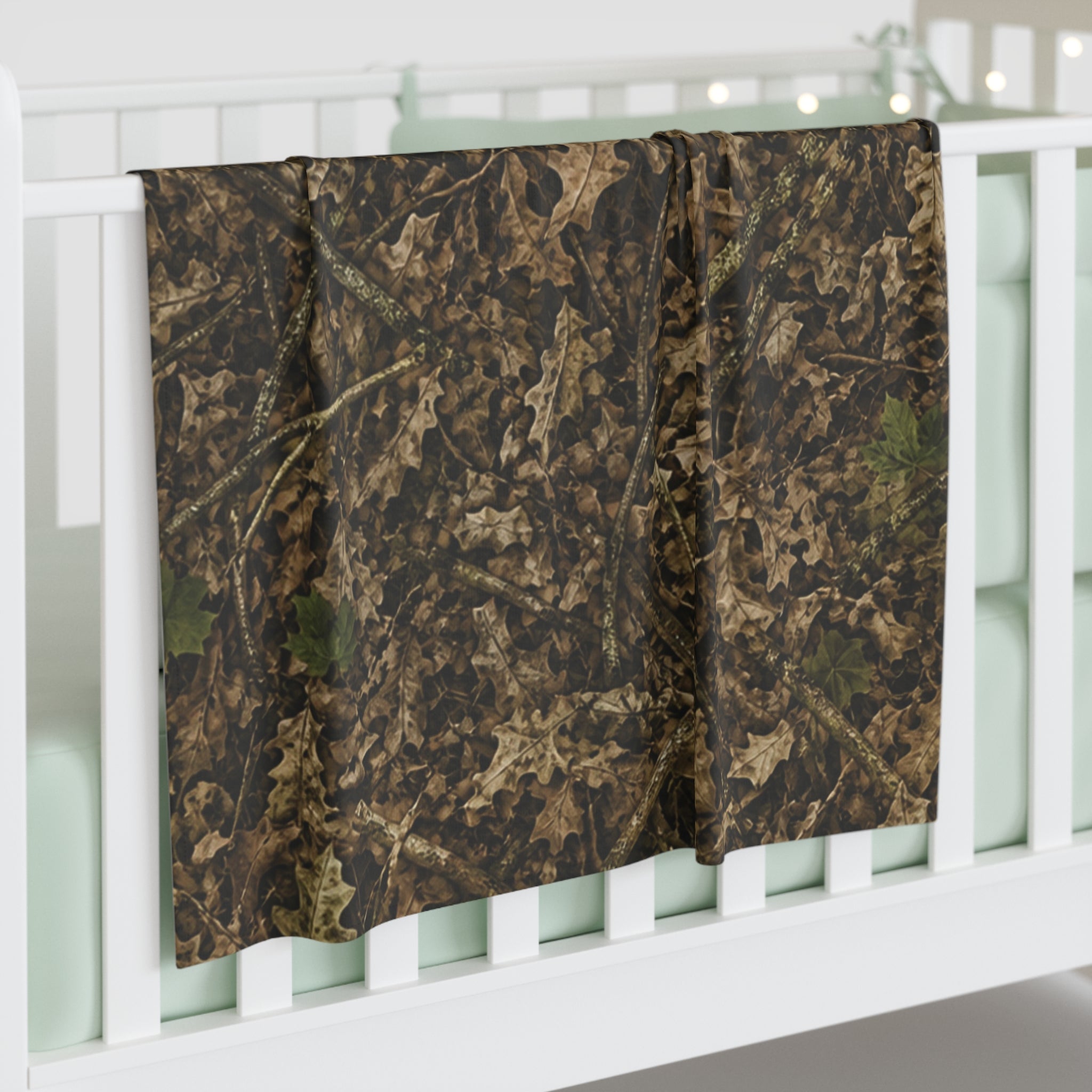 Camouflage Baby Swaddle Blanket | Camo Hunting Themed Nursery Decor for Outdoorsy Infant