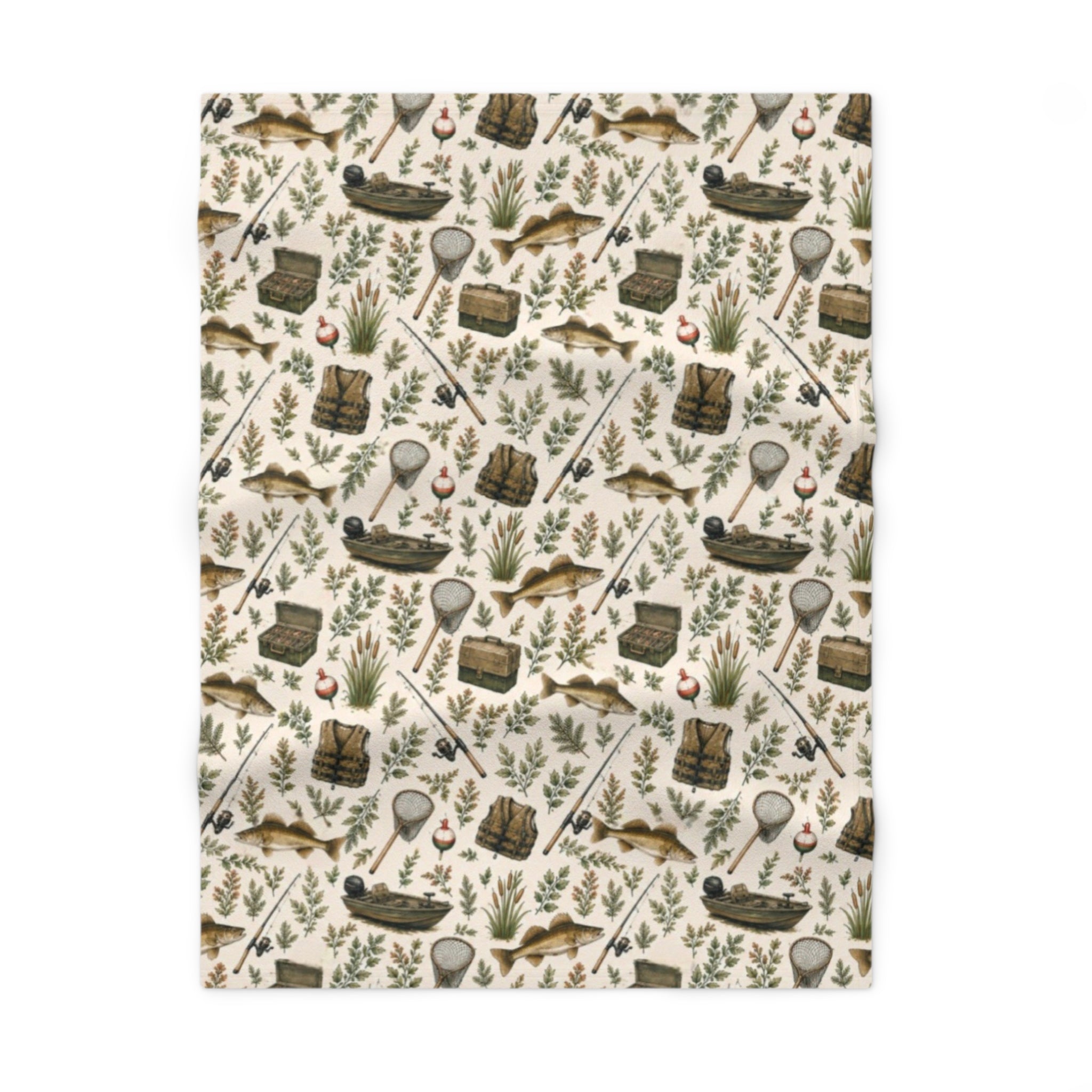 Walleye Fishing Soft Fleece Baby Blanket | Infant Fisherman Nursery Decor for Outdoor Families