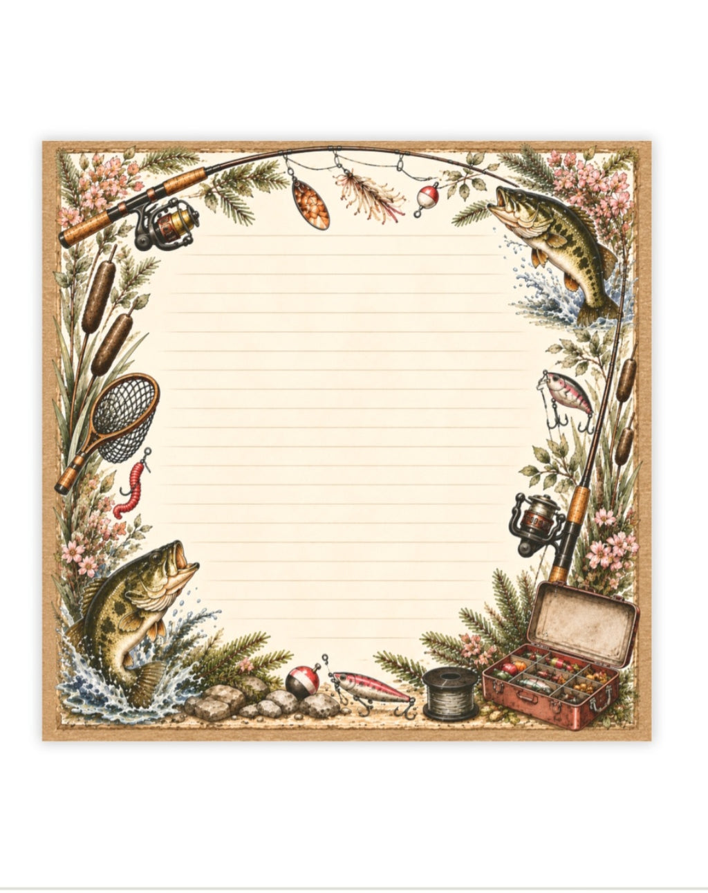 Fisherman Sticky Notes | Outdoorsmen and Outdoorswomen Post-it® Fishing Theme Note Pad Gift