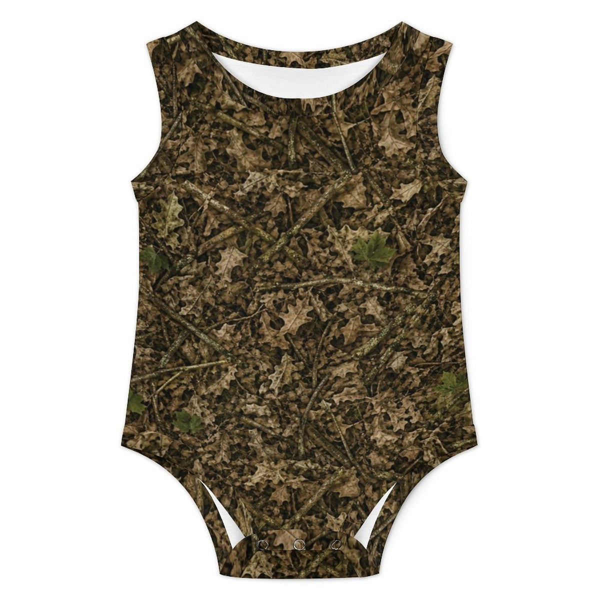Camo Sleeveless Baby Onesie | Woodland Camouflage Cotton Romper for Infant