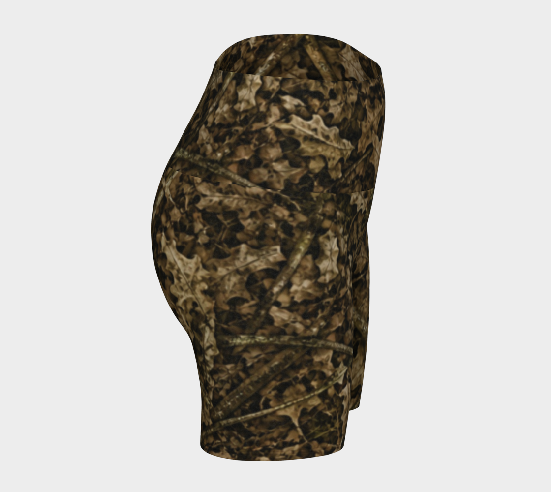 Women's Camo Yoga Shorts | Camouflage Ladies Active Workout Shorts for Fishing, Hiking, Camping, and Working Out