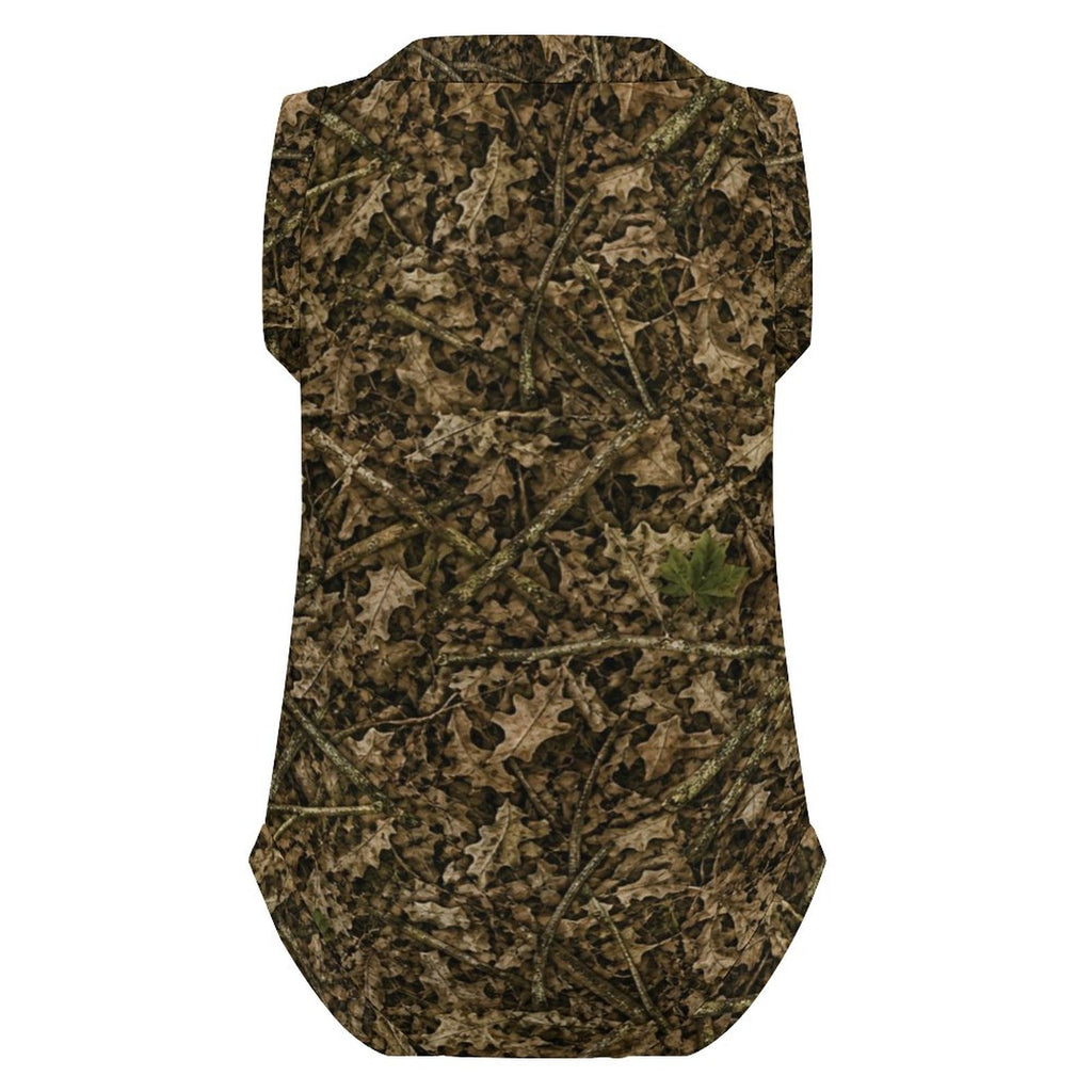 Camo Sleeveless Baby Onesie | Woodland Camouflage Cotton Romper for Infant