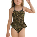 Girls One Piece Ruffle Strap Swimsuit(All-Over Printing)
