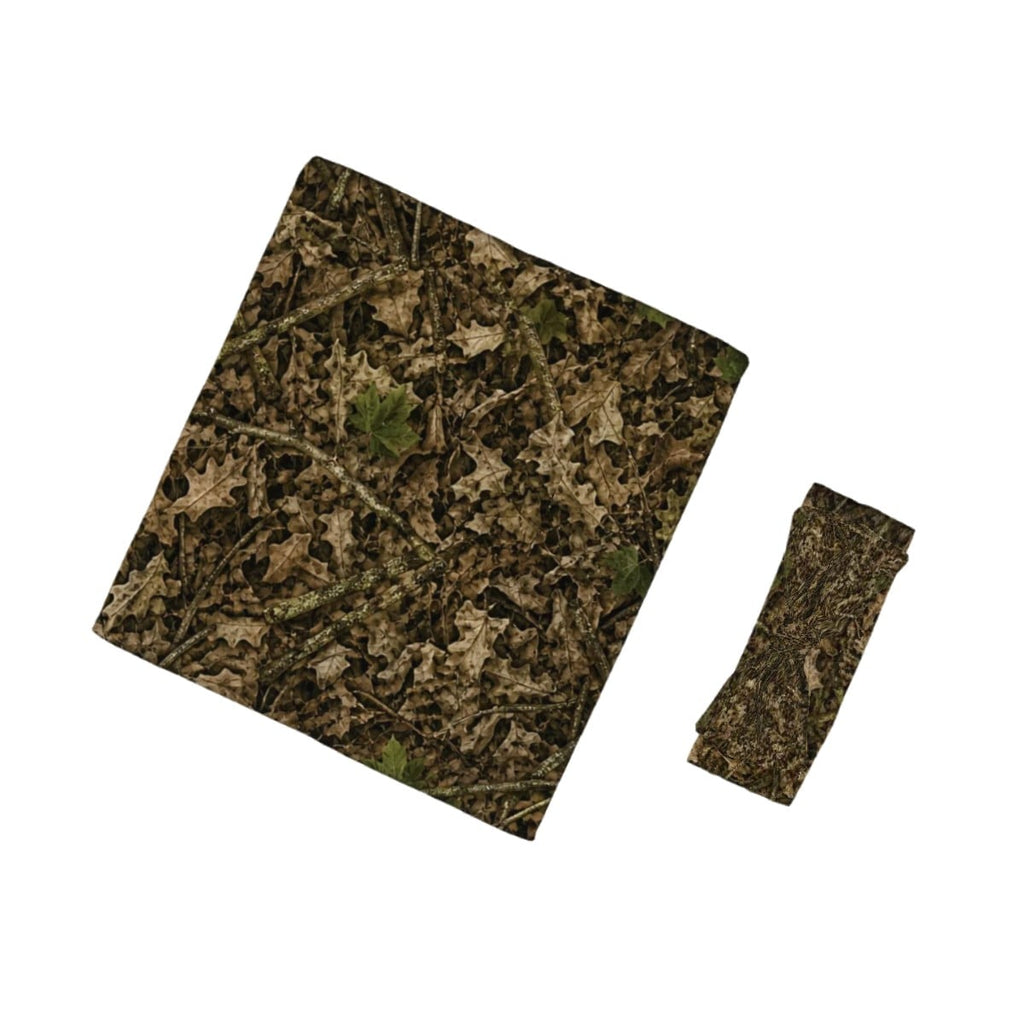 Camo Baby Swaddle Blanket and Bow Set | Camouflage Infant Headband and Swaddle Matching Set