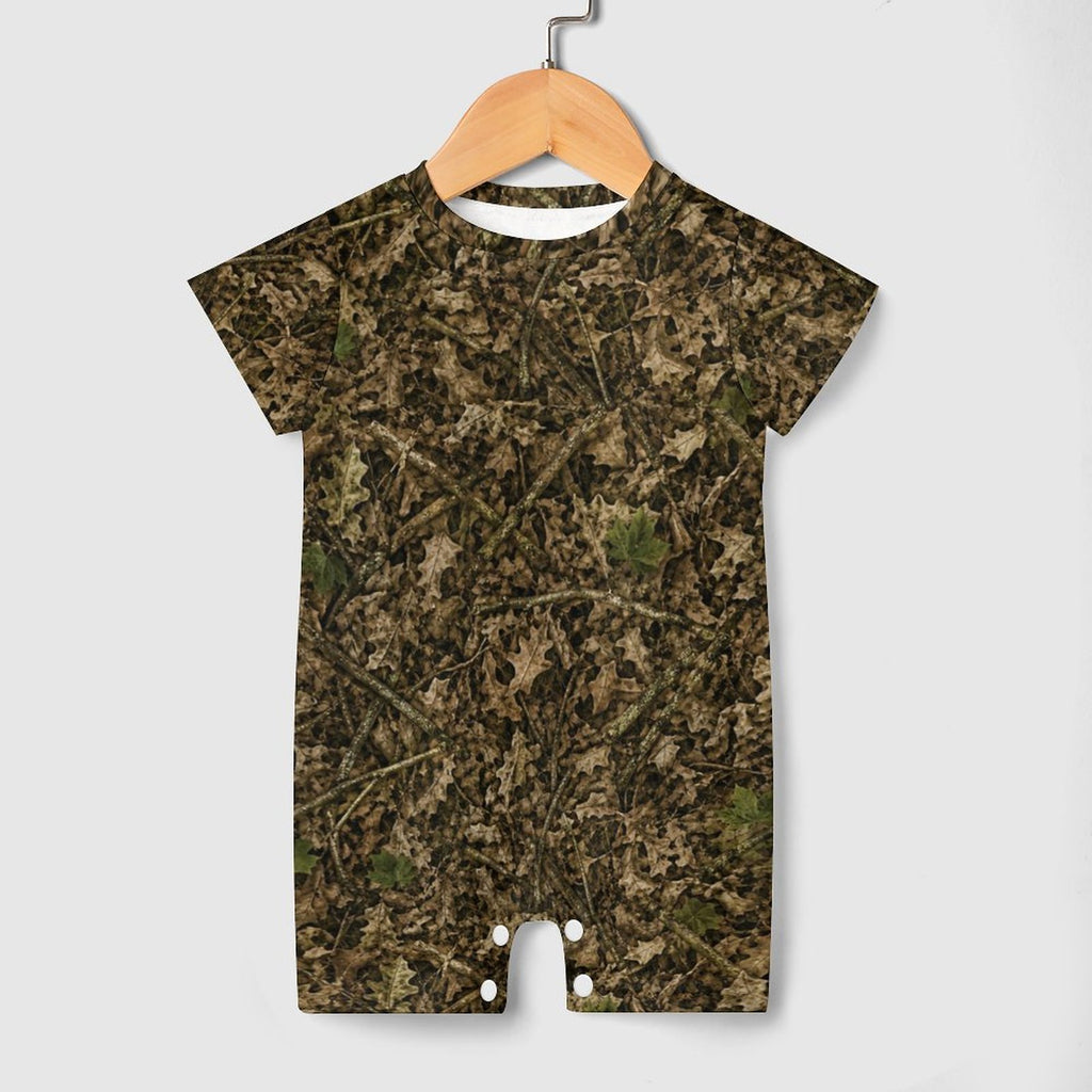 Camo Short Sleeve Baby Onesie | Camouflage Cotton Romper for Infant