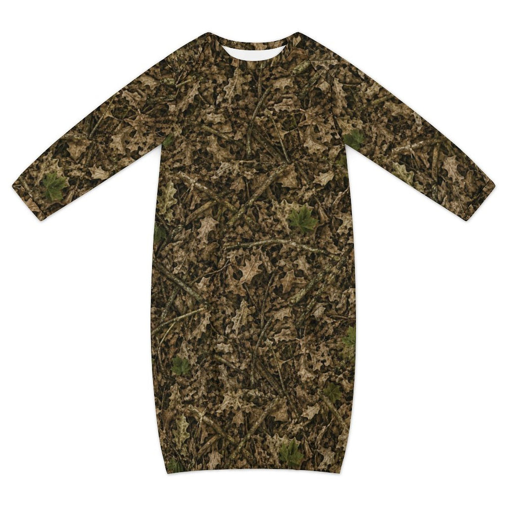 Camouflage Baby Sleeper Gown | Camo Faux Cotton Infant Nightgown Outfit