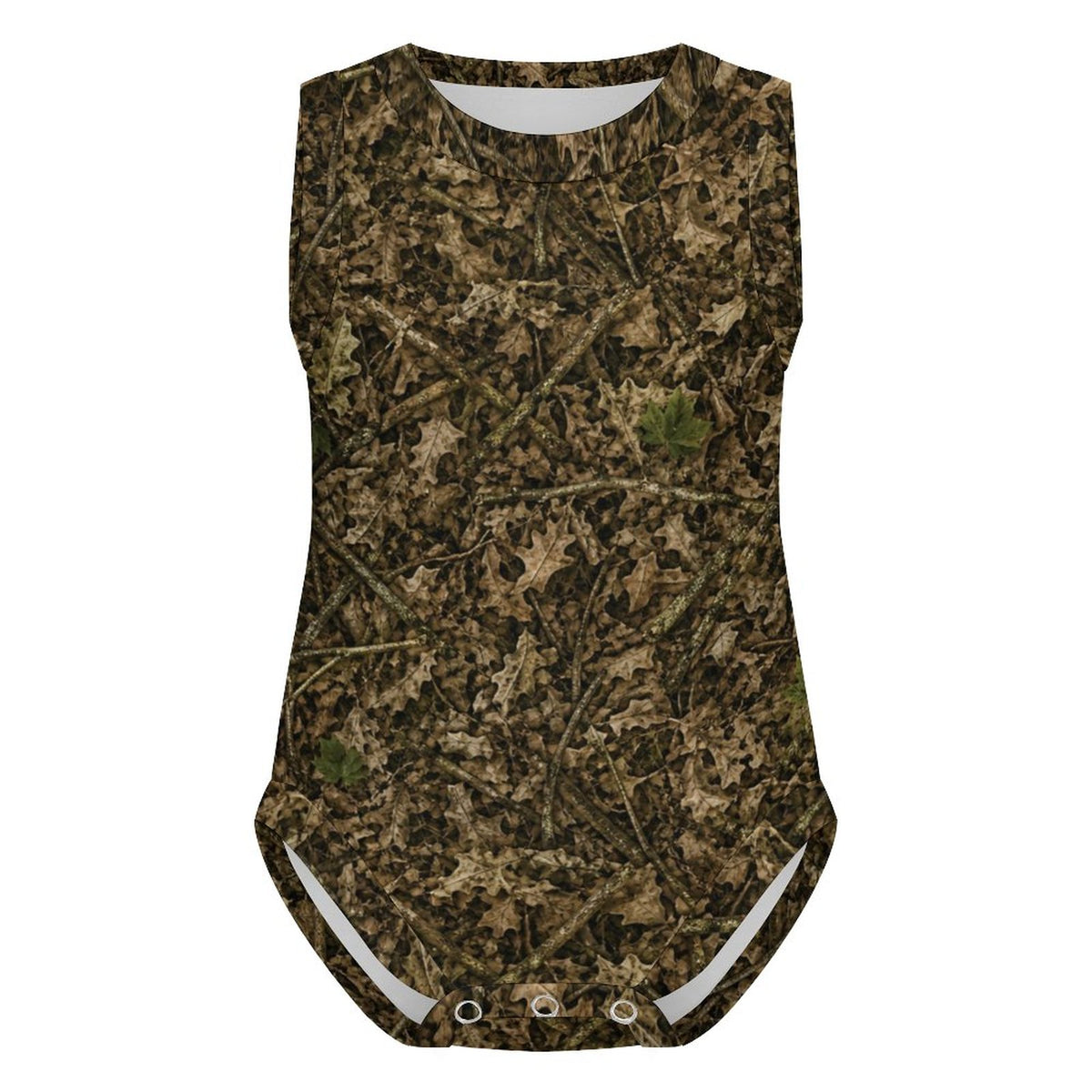 Camo Sleeveless Baby Onesie | Woodland Camouflage Cotton Romper for Infant