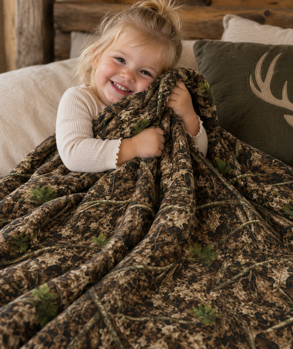 Camouflage Velveteen Plush Blanket | Woodland Camo Soft Blanket