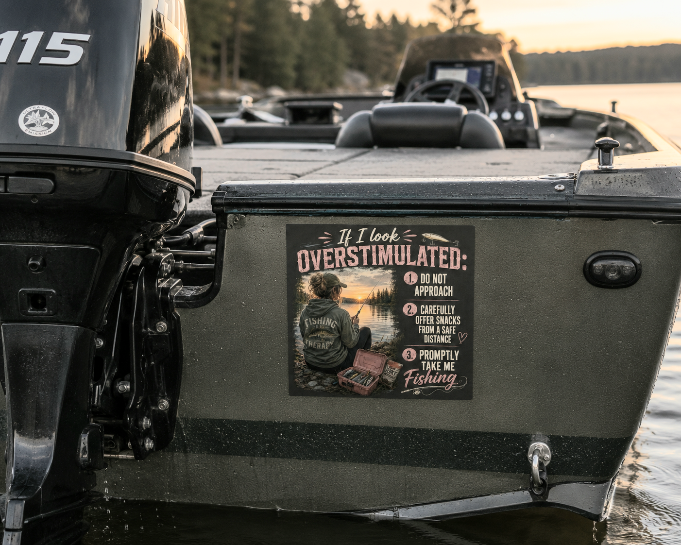 Overstimulated Mama Fishing Magnet | Feed Me Snacks and Take Me Fishing Outdoorswoman Gift