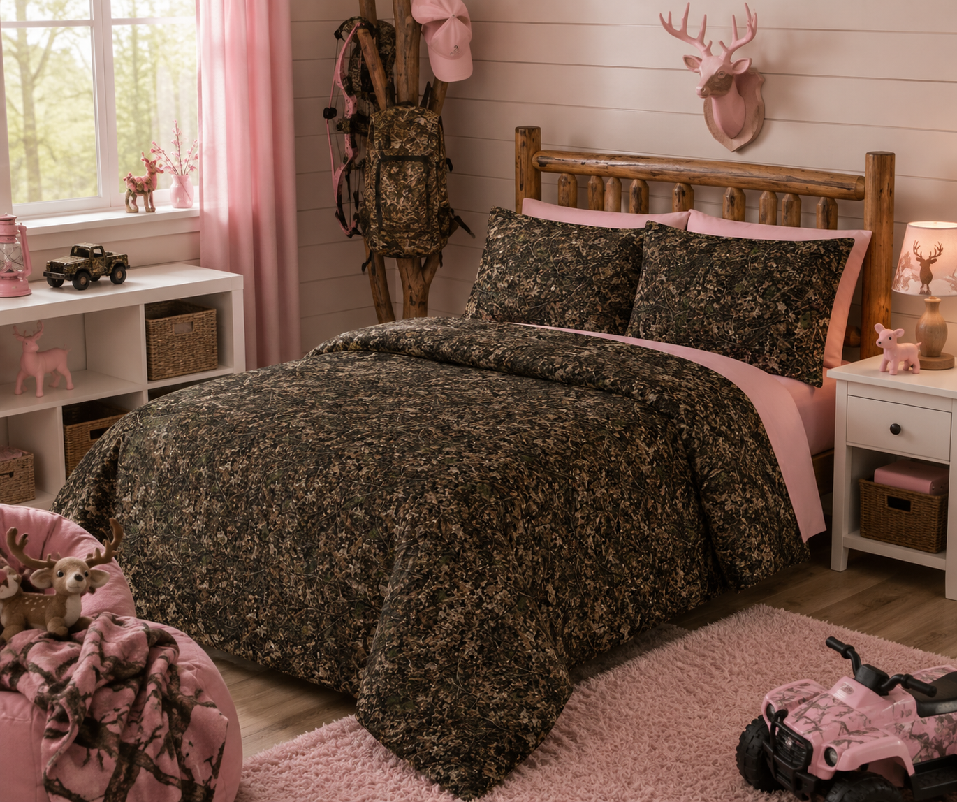 Camouflage Cotton Bedding Set | Camo Duvet Cover and Sham Set | Hunting and Outdoor Bedroom Décor for Twin, Twin XL and Queen Sized Beds