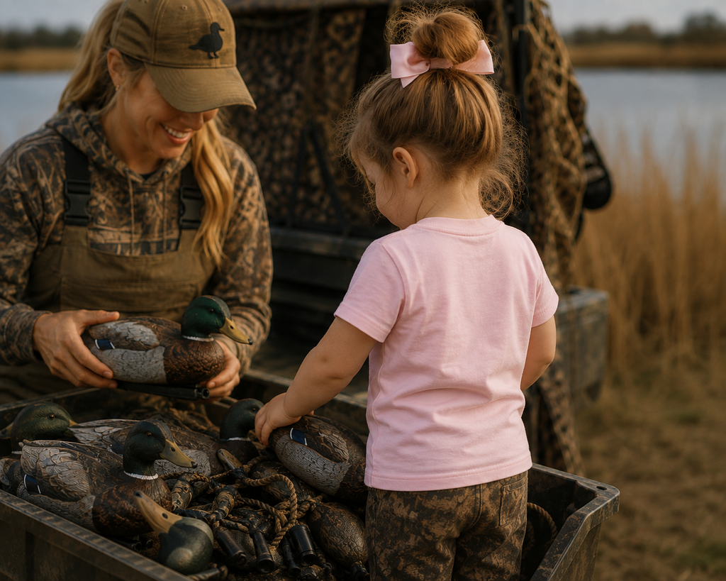 Toddler Duck Hunting T-Shirt | Outdoor Kids Funny Duckies Short Sleeve Tee for Waterfowl Season
