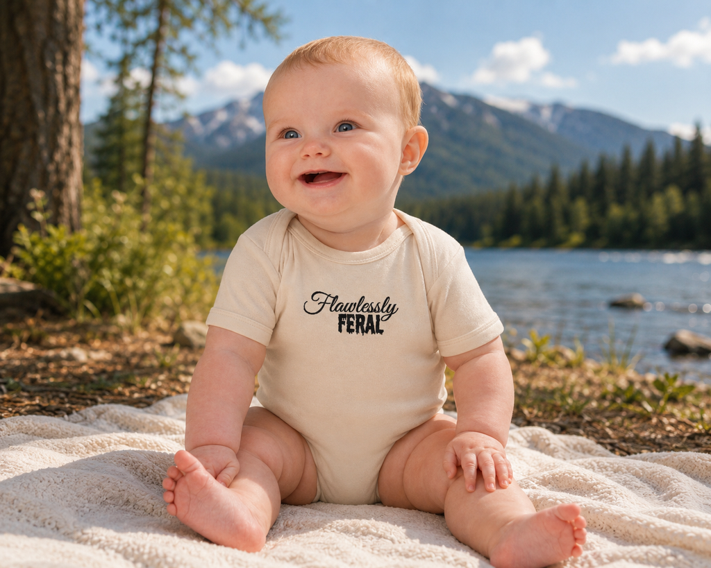 White Flawlessly Feral Infant Onesie