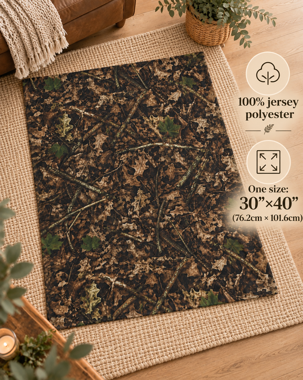 Camouflage Baby Swaddle Blanket | Camo Hunting Themed Nursery Decor for Outdoorsy Infant