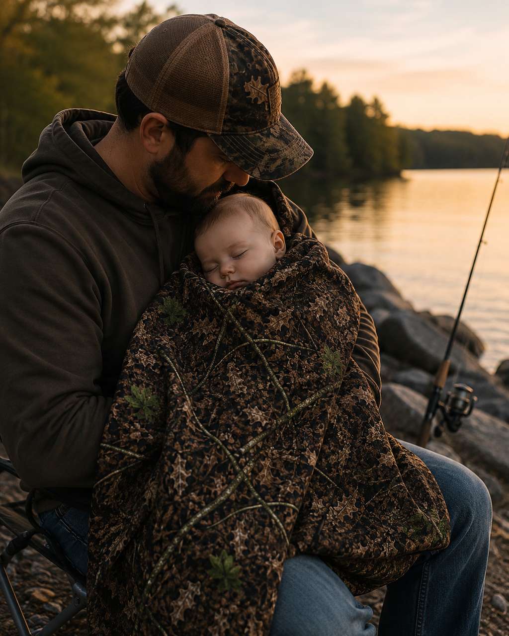 Camouflage Soft, Thin Fleece Baby Blanket | Camo Hunting Nursery Decor for Outdoorsy Families | Cozy Newborn, Infant & Toddler Throw