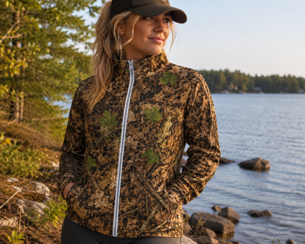 Men's and Women's Camouflage Zip-Up Track Jacket | Lightweight Athletic Camo Jacket for Hiking, Fishing, Hunting & Everyday Wear