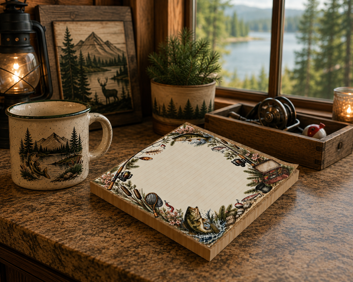 Fisherman Sticky Notes | Outdoorsmen and Outdoorswomen Post-it® Fishing Theme Note Pad Gift