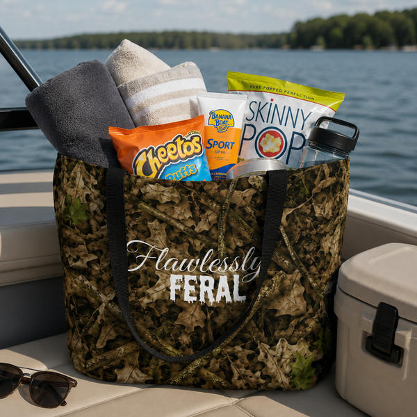 Camo Hunting and Fishing Tote Bag | Large Camouflage Storage Bag for Outdoor Gear