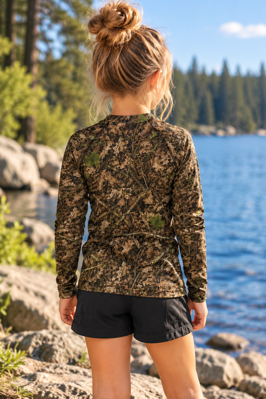 Camo Kids Long Sleeve Hunting Shirt | Camouflage Youth Rash Guard for Deer Season and Outdoor Adventures