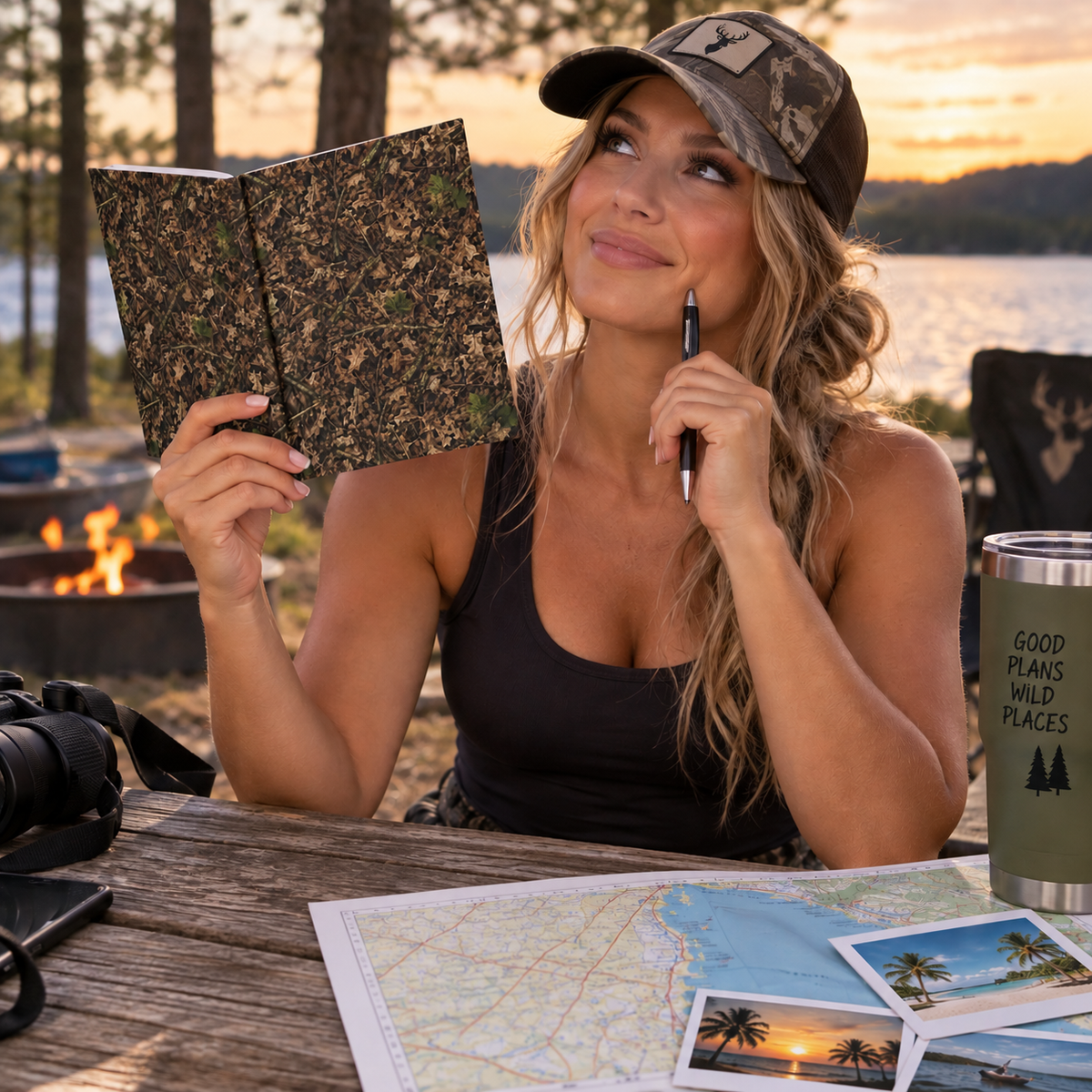 Camouflage Hardcover Notebook (Lined) | Woodland Camo Journal