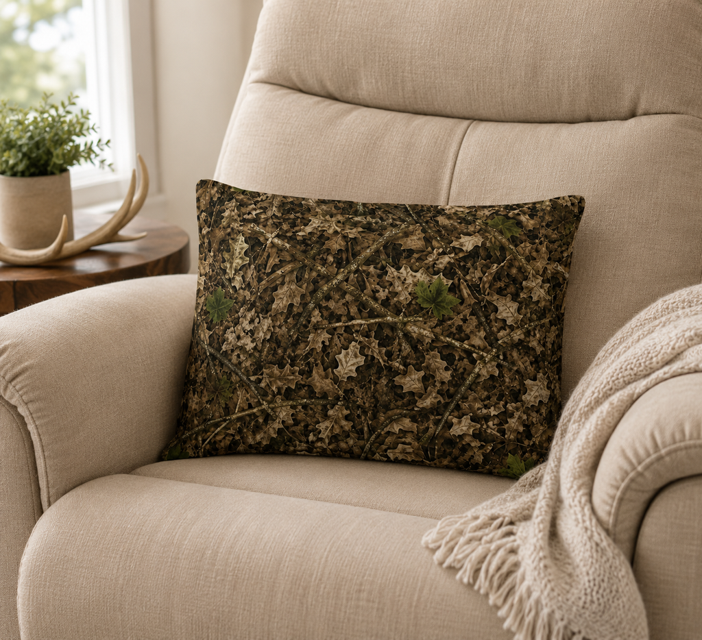 Camouflage Pillow | Premium Camo Pillow and Pillow Case for Cabin | Gift for Outdoorsmen and Women who Love Hunting