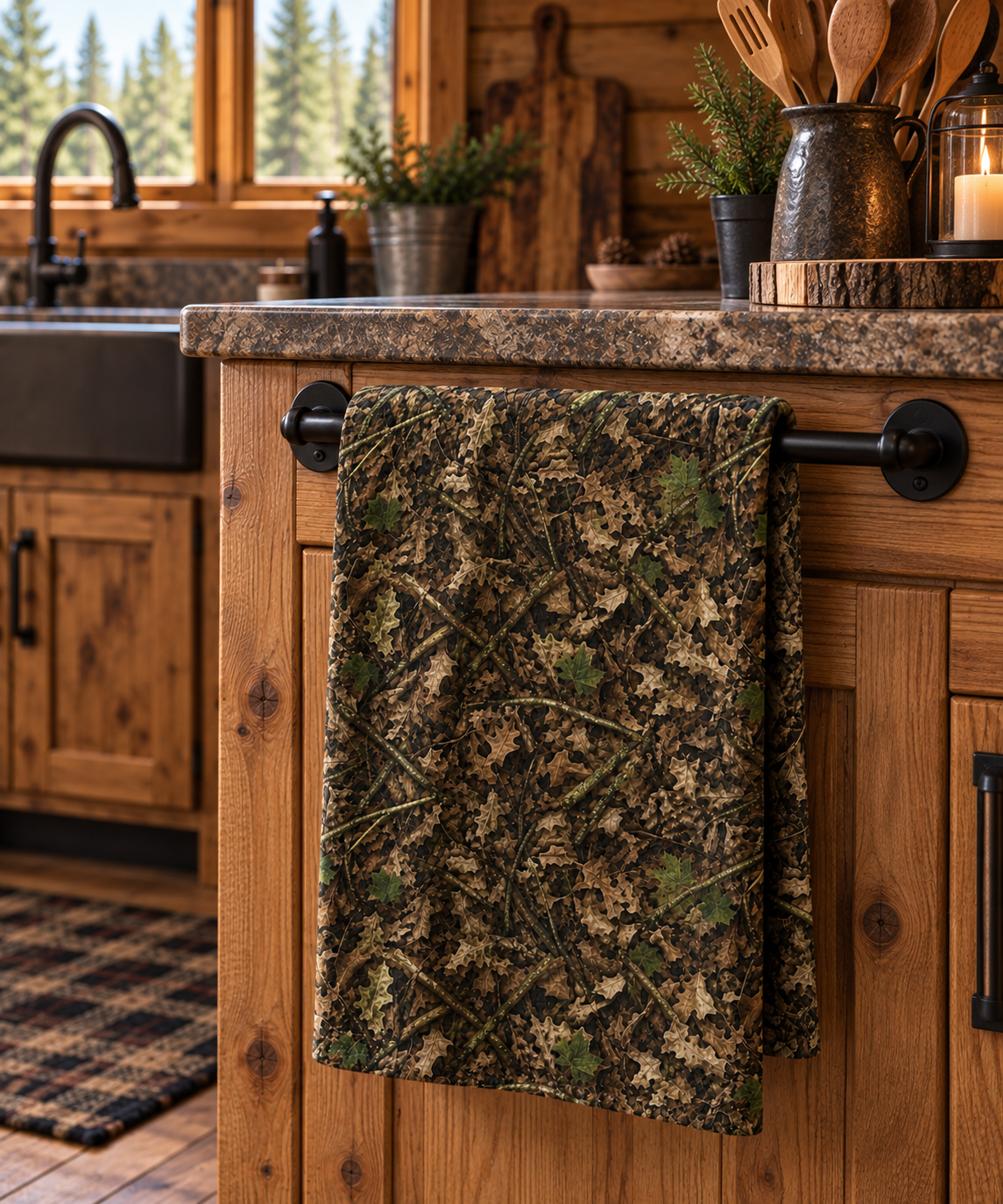 Camouflage Kitchen Towel | Camo Waffle Double-Sided Hand Towel