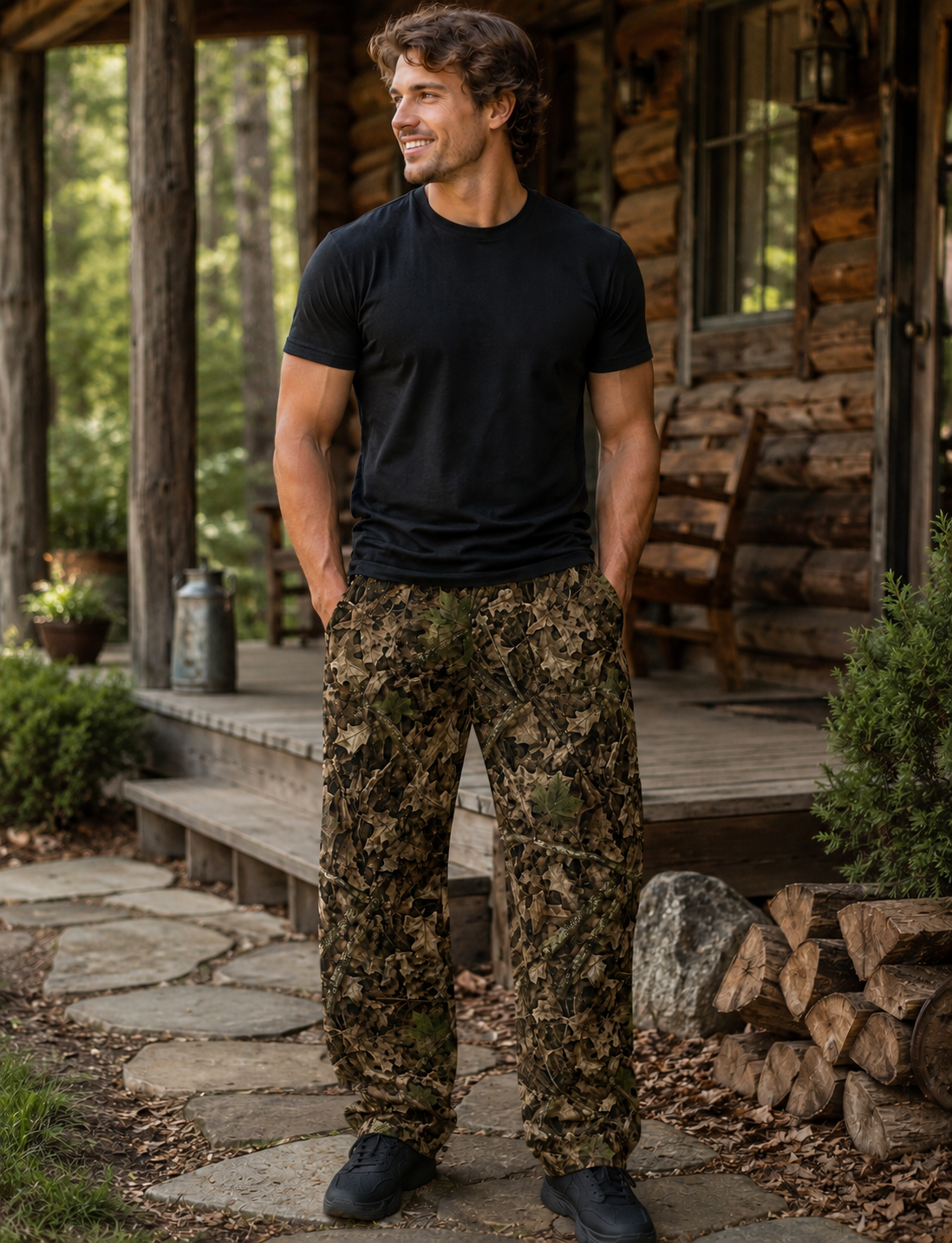 Men's and Women's Camo Sweatpants | Comfy Camouflage Hunting Themed Wide Leg Pants