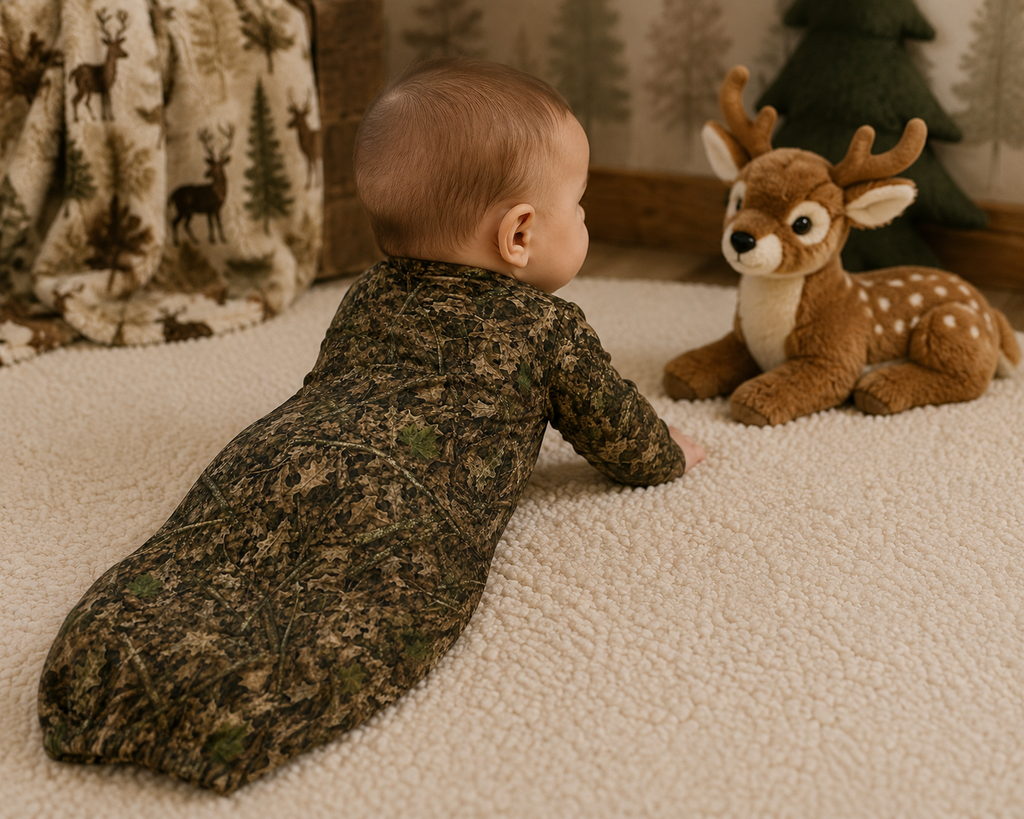 Camouflage Baby Sleeper Gown | Camo Faux Cotton Infant Nightgown Outfit
