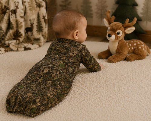 Camouflage Baby Sleeper Gown | Camo Faux Cotton Infant Nightgown Outfit