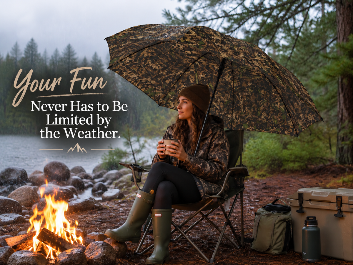 Camouflage Umbrella | Semi-Automatic Foldable Camo Waterproof Rain and Sun Guard for Outdoor Adventures