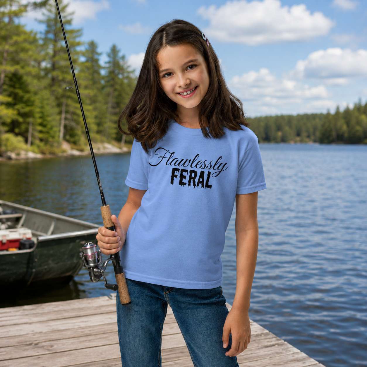 Youth Flawlessly Feral Fishing T-Shirt