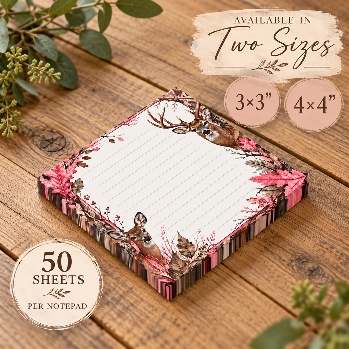 Ladies Hunting Theme Post-it® Note Pads | Pink Camo Sticky Notes For Outdoorswomen
