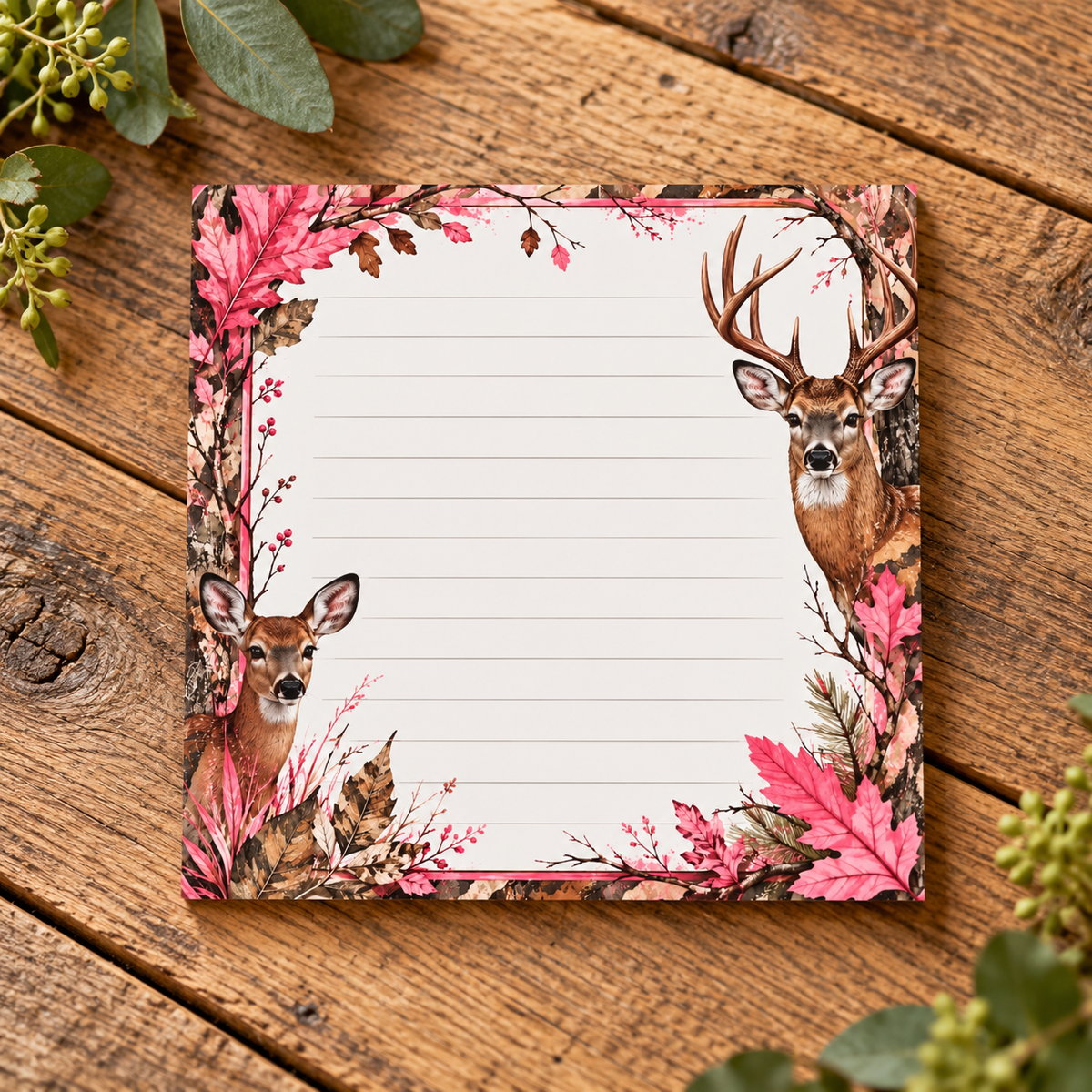 Ladies Hunting Theme Post-it® Note Pads | Pink Camo Sticky Notes For Outdoorswomen