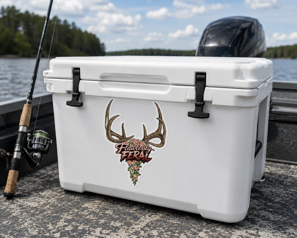 Flawlessly Feral Logo Sticker | Outdoorswoman Decor