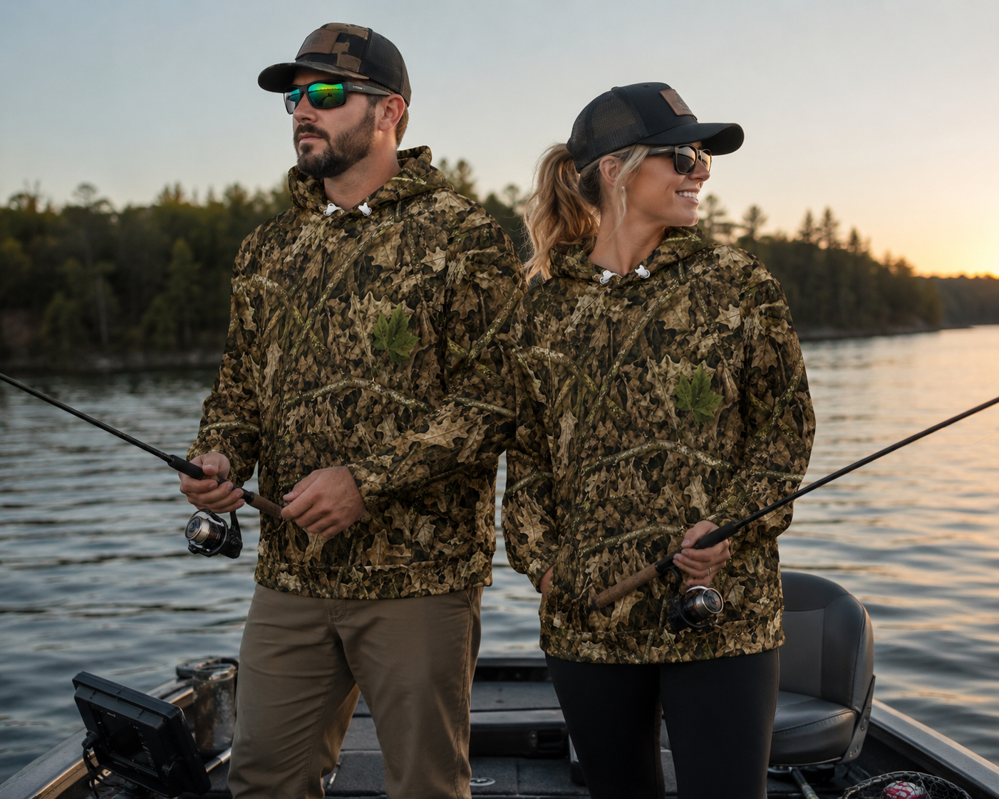 Unisex Camouflage Hoodie | Camo Hunting Hooded Sweatshirt with Front Pocket for Outdoorsmen and Outdoorswomen
