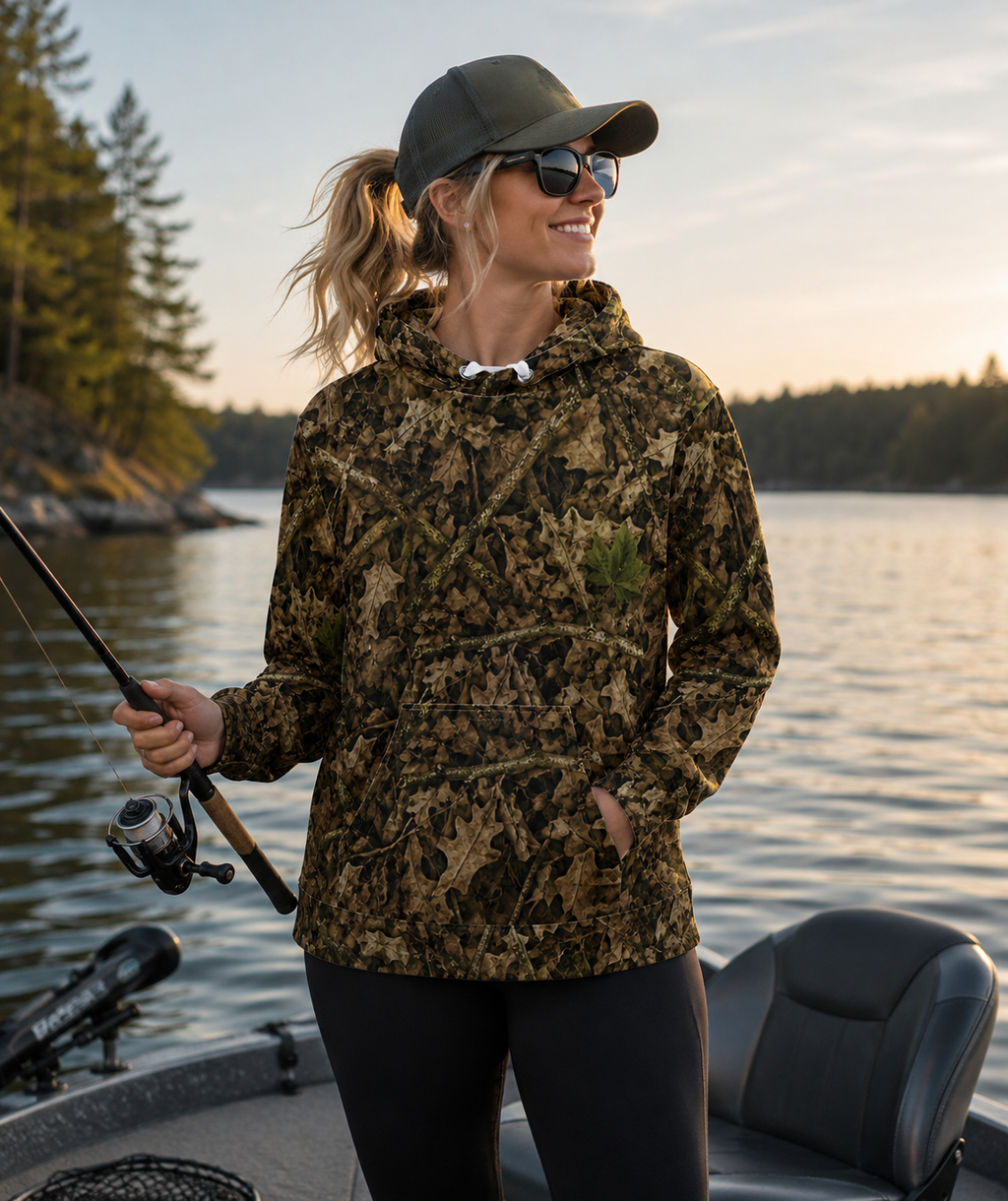 Unisex Camouflage Hoodie | Camo Hunting Hooded Sweatshirt with Front Pocket for Outdoorsmen and Outdoorswomen